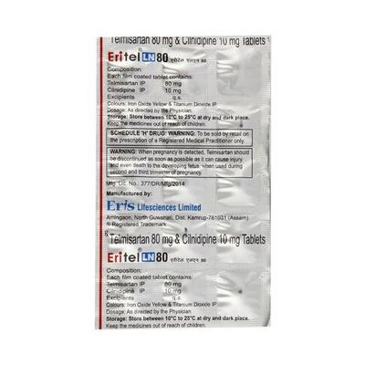 Eritel LN 80mg Tablet 15'S - Hypertension-Ang