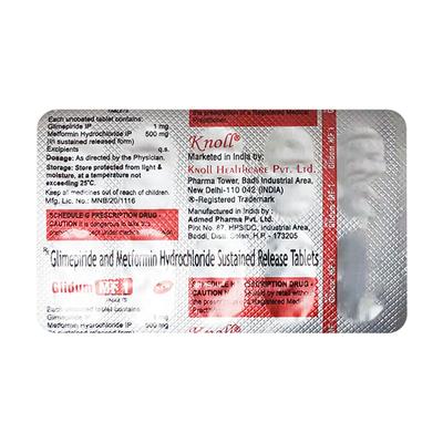 GLIDUM MF 1 Tablet 10's - Diabetes-Ant