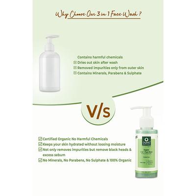 Organic Harvest 3-in-1 Face Wash for Dry and Normal Skin 100 ml - Face Wash & Cleansers