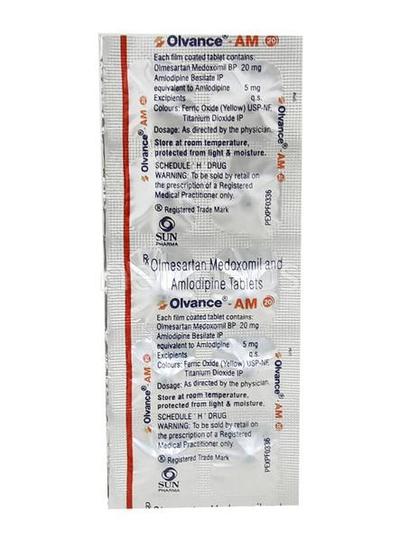 Olvance AM 20mg Tablet 10'S - Hypertension-Ang