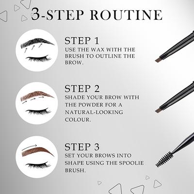 Faces Canada Hd Shape Up Brow Kit - Brown 02 Eyebrow Duo Kit - Wax & Powder With Brush 1's - Eyebrow Pencils & Enhancers