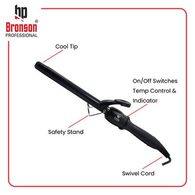 Bronson Professional Hair Curler Tong 19 mm Barrel with Digital Temperature Controller 12's - Rollers & Curlers