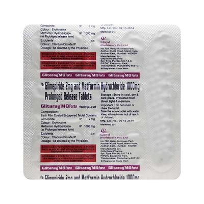 GLITARAY M2 FORTE Tablet 15's - Diabetes-Ant