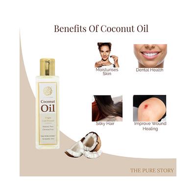 The Pure Story Coconut Oil Natural Virgin Cold Pressed Oils 100ml - Hair Oils