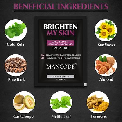 Mancode Skin Brightening Facial Kit 58 gm - Masks & Peels