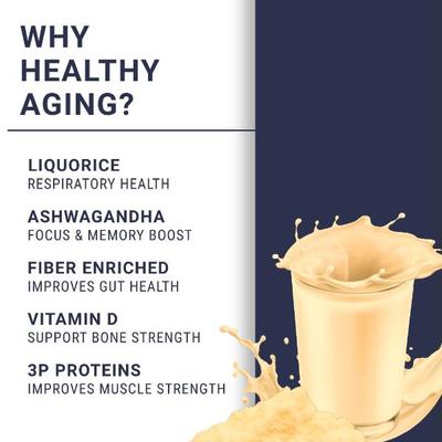 Nutrone Healthy Aging Powder - Kesar Badam Flavour 300gm - Daily Health Drinks