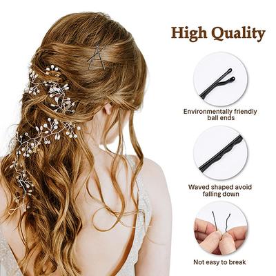 Bronson Professional Bobby Hair Pins 65mm with Storage Box Thick Black Ball Tip Metal 200's - Hair Clips/Bands