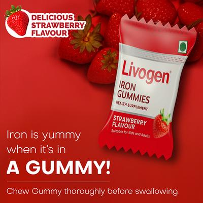 LIVOGEN STRAWBERRY FLAVOUR IRON Gummies 30's - Anaemia-VMA