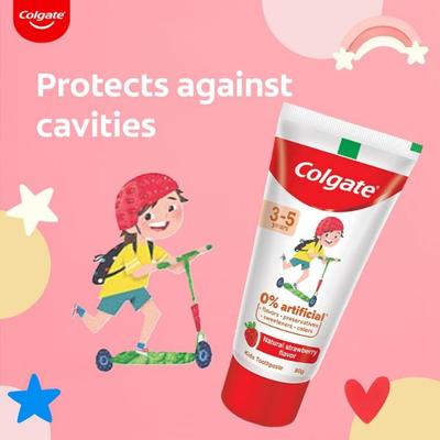 Colgate Kids (3-5 Years) Toothpaste - Natural Strawberry Flavor 80 gm - Toothpaste