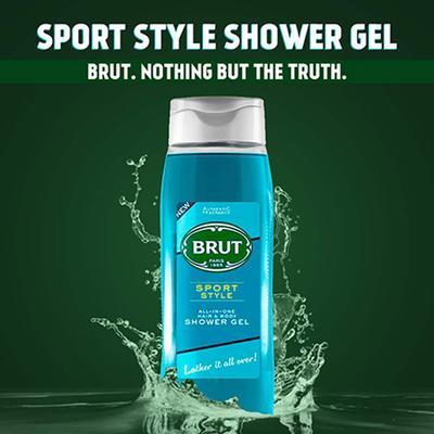 Brut Sport Style All-In-One Hair and Body Shower Gel 500ml - Shower Gels & Body Wash