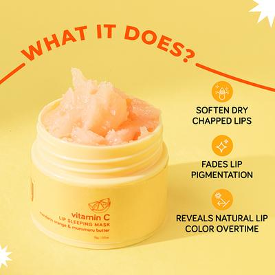 Moody Vitamin C Lip Sleeping Mask with Murumuru Seed Butter & Glycerine 15 gm - Lip Mask