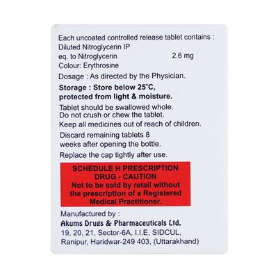 NITROBUZ 2.6 Tablet 30's - Angina