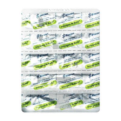 Insugen N Refil 100IU Cartridge 5X3ml - Diabetes-Ins