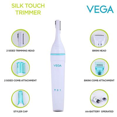 VEGA Silk Touch Electric Trimmer (VHBT 01) White 1 gm - Shaving & Hair Removal