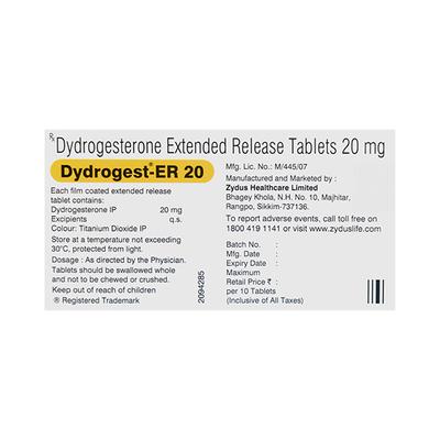 DYDROGEST ER 20 Tablet 10's - Hormonal Therapy-Oes