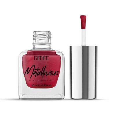 RENEE Metallicious Nail Paint - Christmas Red 10 ml - Nail Polish