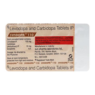 SYNDOPA 110 Tablet 15's - Parkinsonism-Apd