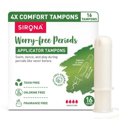Sirona Worry-Free Periods Applicator Tampons - Heavy Flow 16's - Tampons