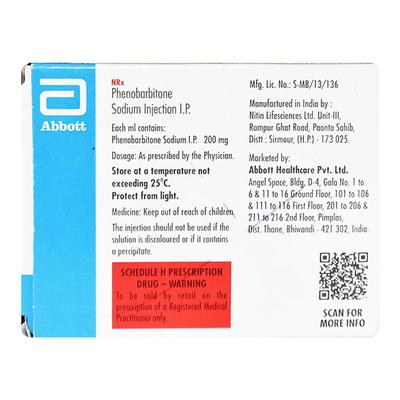 PHENOBARBITONE INJECTION 1ML - Epilepsy/Convulsion-Ant
