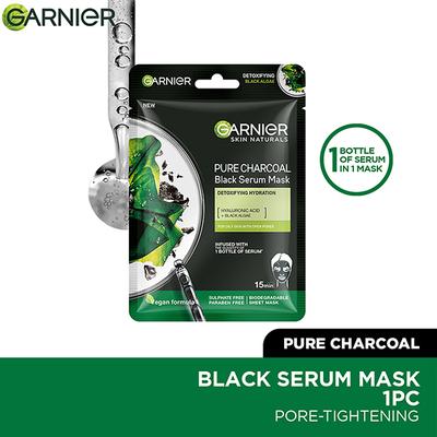 Garnier Skin Black Serum Mask - Pure Charcoal 28 gm - Masks & Peels