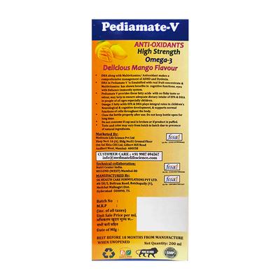 PEDIAMATE V DELICIOUS MANGO FLAVOUR Syrup 200ml - Supplements-Vam