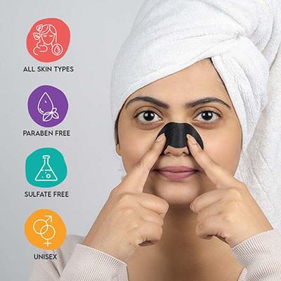 FURR Charcoal Blackhead Remover Nose Strips - Reduces Blackheads, Oil and Dirt - Aloevera and Tea Tree Infused 6's - Face Wash & Cleansers
