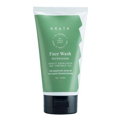 Arata Natural Refreshing Face Wash With Peppermint, Lemon oil & Organic Flaxseed 150 ml - Face Washes
