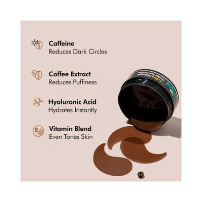 Mcaffeine Coffee Hydrogel Under Eye Patches for Dark Circles 90gm - Eye Masks
