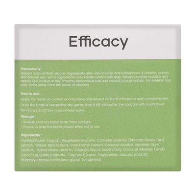 Earth Rhythm Clear Skin Face Masque With Matcha Green Tea & 2% Salicylic Acid 50 gm - Masks & Peels