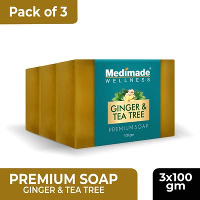 Medimade Ginger & Tea Tree Premium Soap (Pack of 3) 1's - Soaps