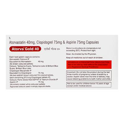 ATORVA GOLD 40 Capsule 10's - Blood Clot-Ant