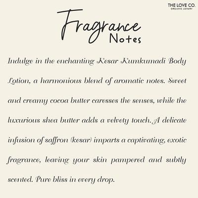 The Love Co. Kesar Kumkumadi Body Lotion - Daily Skin Moisture for Men and Women - Intense Hydration for Dry Skin 250 ml - Creams/Oils/Lotions