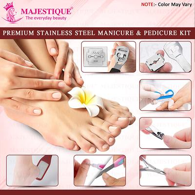 Majestique Professional Manicure And Pedicure Tools Kit For Smooth, Beautiful Feet - Multicolor 7's - Manicure & Pedicure Kits