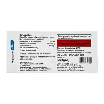 PEGABANYL NTM Tablet 10's - Neuropathic Pain-Dru