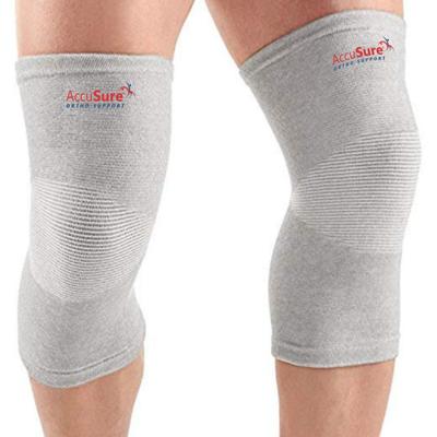 AccuSure Orthopedic Pain Relief Bamboo Yarn Knee Cap - Gray (L) 1's - Knee/Ankle/Leg/Foot Supports
