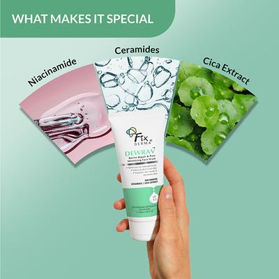 Fixderma Dewrav Barrier Repair & Pore Minimizing Improves Skin Barrier & Soothes 100 ml - Face Wash & Cleansers