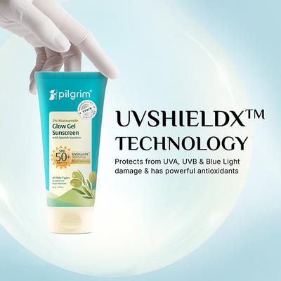 Pilgrim 2% Niacinamide Glow Sunscreen SPF 50 PA+++ 50 gm - Face Sunscreen