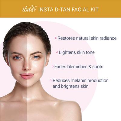 Iba Insta D-Tan Facial Kit (6 Steps Single Use) 60 gm - Facial Kits
