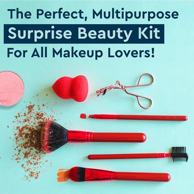 Gubb Beauty Favourites 4 Makeup Brushes 1 Eyelash Curler Rose Gold 1 Beauty Blender 1's - Face Brush