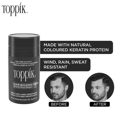 Toppik Hair Building Fibers - Black 12 gm - Hair Treatment
