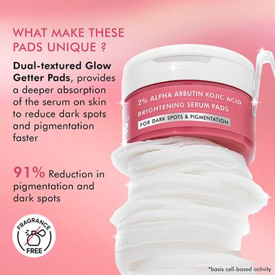 Mcaffeine Clear Glow 2% Alpha Arbutin Kojic Acid Brightening Serum Pads with 3% Niacinamide 40's - Face Serum