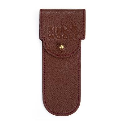 Pink Woolf Genuine Leather Razor Cover - Dark Brown - Shavers