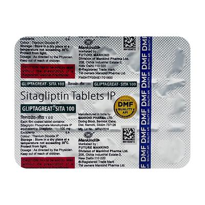 GLIPTAGREAT SITA 100 Tablet 15's - Diabetes-Ant