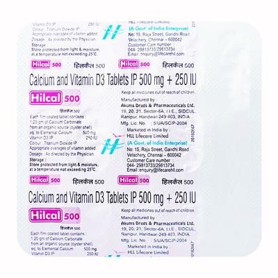 Hilcal 500mg Tablet 15'S - Supplements-Cal
