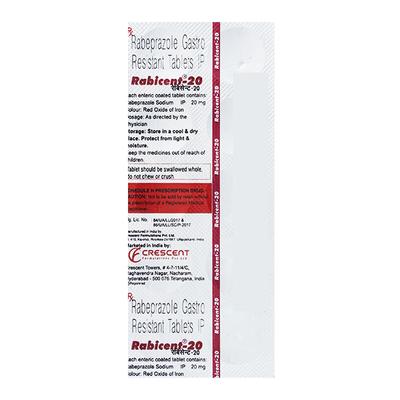 RABICENT 20mg Tablet 10's - Ulcer/Reflux/Flatulence-Aaa