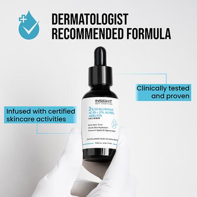 Insight Cosmetics 2% Hyaluronic Acid + 2% Alpha Arbutin Face Serum 30 ml - Face Serum