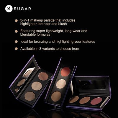 SUGAR Cosmetics Contour De Force Face Palette 01 Subtle Summit 12 gm - Face Palettes