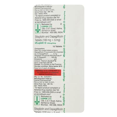 LUPISIT D 100/5 Tablet 10's - Diabetes-Ant