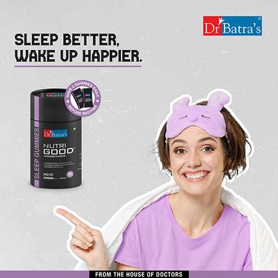 Dr Batras Nutrigood Melatonin Gummies for Deep Sleep Support With L-Theanine & Chamomile to Wake Up Fresh - 60 Gummies 1's - Mental Health