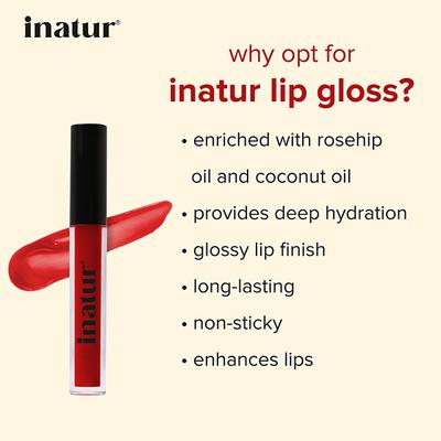 Inatur Lip Gloss - Hottie (L6) 1.6ml - Lip Glosses